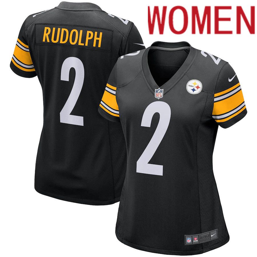 Cheap Women Pittsburgh Steelers 2 Mason Rudolph Nike Black Game Player NFL Jersey